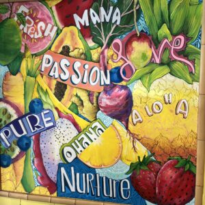 colorful wall of inspiration words like passion mana nurture