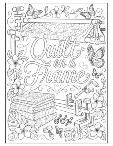 Quilt On A Frame Coloring Page